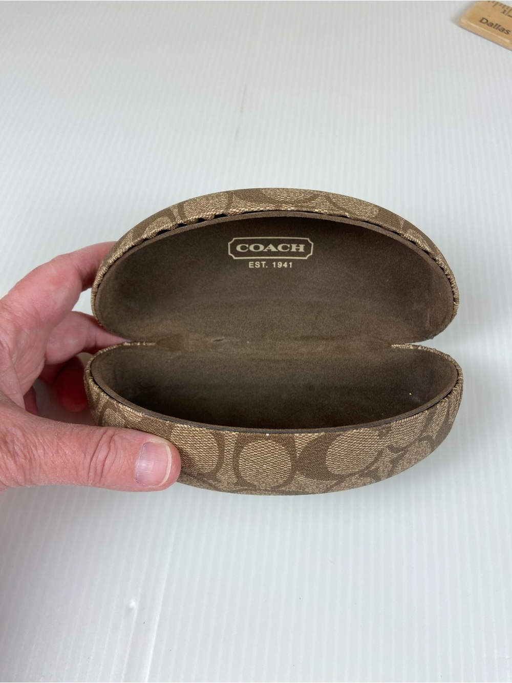 Coach Brown Signature Monogram Sunglass Case